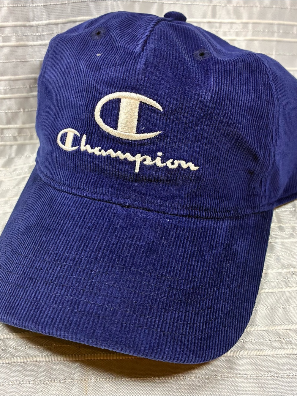 Champion Royal Blue Corduroy Script Logo Hat